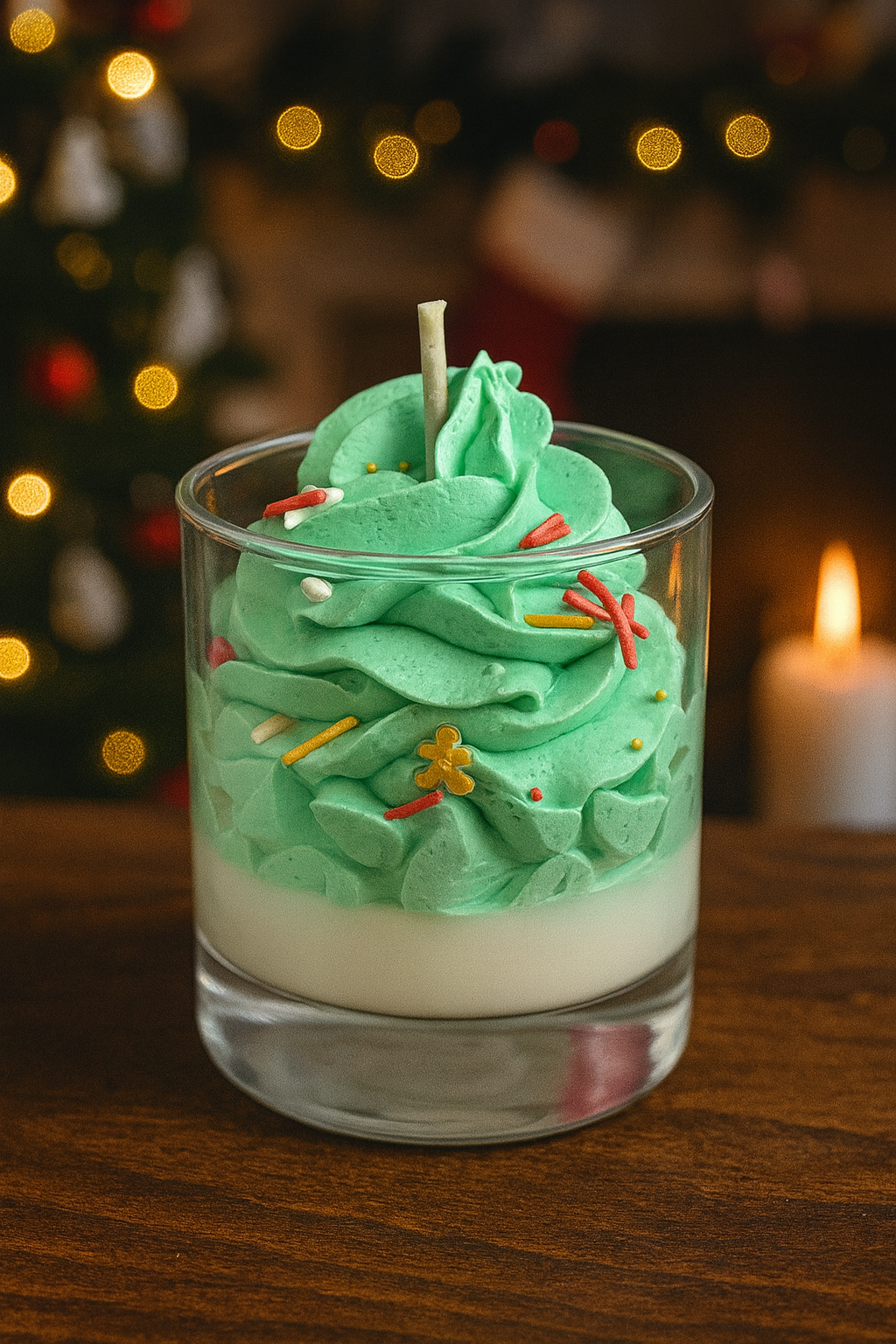 Bougie Grand Verre Sapin de noël